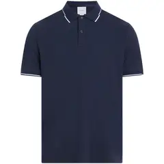 CALVIN KLEIN - Polo azul slim con detalle en bordes