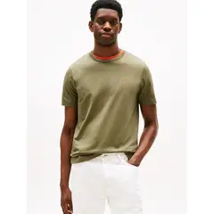 TOMMY HILFIGER - Camiseta verde con motivo de palmera en la espalda