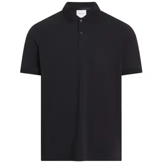 CALVIN KLEIN - Polo negro con logotipo en el pliegue de botones