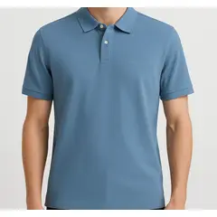 CALVIN KLEIN - Polo azul solid liquid