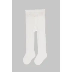 BABY SAMUU - Medias pantalón Milk con diseño calado