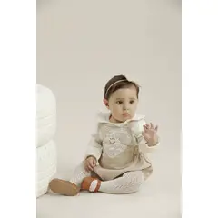 BABY SAMUU - Medias pantalón Milk con diseño calado