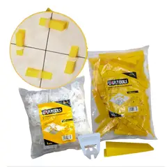 UYUSTOOLS - Set 100 Cuñas Nivelador De Ceramica 16x88x20 Mm