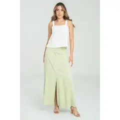 RAGGED - Falda con perilla Verde manzana