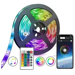 OEM - Tira LED RGB 3M con Bluetooth y Control Multicolor App Móvil y Música