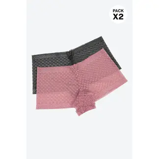 LILI PINK - Panty tipo boxer paquete x2 confeccionado en malla