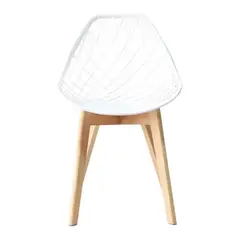 BONNO - Silla De Diseño Turia Estructura Madera Moderna Color Blanco