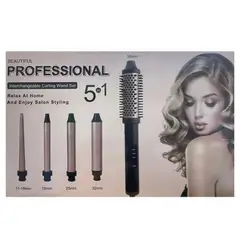 AMERICAN GENERICS - Pinza Cepillo Rizador 5 En 1 Para Cabello Profesional Beautiful Curl