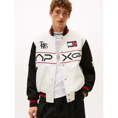 TOMMY HILFIGER - Chaqueta blanca rompe viento holgada colección APXGP