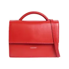 CALVIN KLEIN - Bolso rojo de mano con solapa
