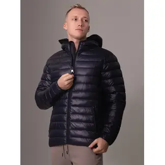 CALVIN KLEIN - Chaqueta azul acolchada con capota