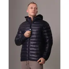CALVIN KLEIN - Chaqueta azul acolchada con capota