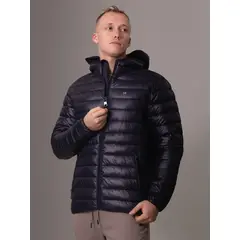 CALVIN KLEIN - Chaqueta azul acolchada con capota