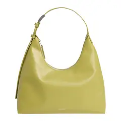 CALVIN KLEIN - Bolso verde hobo con mini logo grabado