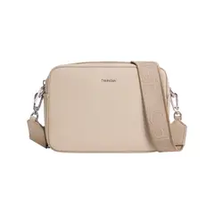 CALVIN KLEIN - Bolso beige cruzado small ck must