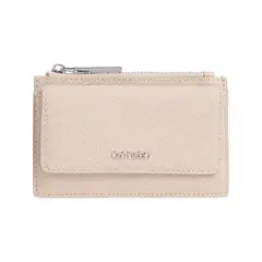CALVIN KLEIN - Tarjetero beige con solapa