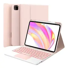 GENERICO - Forro Estuche Funda Teclado Touchpad Para Xiaomi Redmi Pad SE 11 Rosa