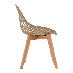 BONNO - Silla De Diseño Turia Arena Estructura Madera Moderna Color Beige