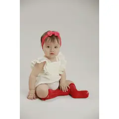 BABY SAMUU - Diadema roja con moño grande para bebé Aurora