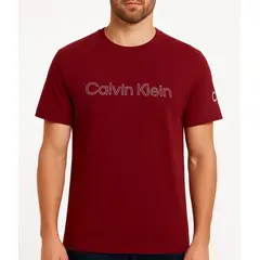 CALVIN KLEIN - Camiseta Roja con logo estampado traveling