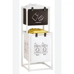 OEM - CESTA ORGANIZADORA DE ROPA NEGRO DE 2 PISOS