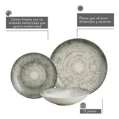 CORONA - Vajilla Elara 4 Puestos 12 Piezas