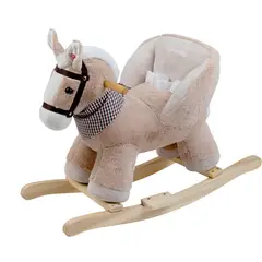 CARESTINO - Peluche Mecedor +12meses Caballo Beige