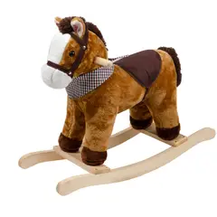 CARESTINO - Peluche Mecedor +18meses Caballo Marron