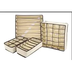 EXPLORA MALETAS - Organizador De Ropa Interior Y Divisor De Cajones Set De 4 COLOR BEIGE