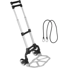 GENERICO - Carretilla Plegable 3 Ruedas 80 kg Portátil Gomas de Sujeción