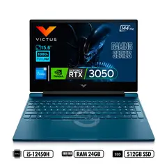 HP - Portátil Victus FHD 144Hz 15-Fa0021la Intel® i5-12450H RAM 24GB DDR4 512GB SSD NVIDIA RTX™ 3050 4GB