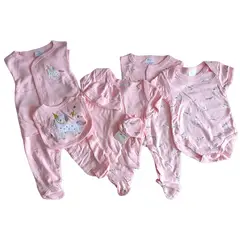 AMERICAN GENERICS - Set Primera Muda para Bebé Niña x8 Piezas Unicornio 100% Algodón