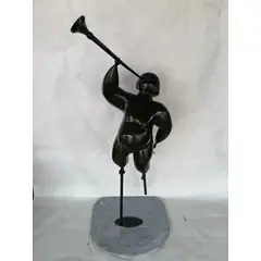SIN ETIQUETAS - Escultura De Pie Antigua Bronce El Trompetista Vurkovitsky