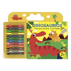 LEXUS - Libro Libros Para Colorear Y Actividades Con 12 Crayones - Dinosaurios