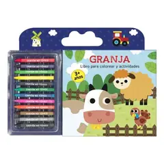 LEXUS - Libro Libros Para Colorear Y Actividades Con 12 Crayones - Granja