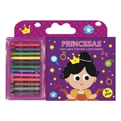 LEXUS - Libro Libros Para Colorear Y Actividades Con 12 Crayones - Princesas