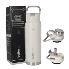 BUFFER FLASK - Botella Termica Termo Buffer Bebidas Calientes Frias 710 ml - Beige