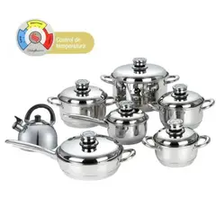 SCHAFFHAUSEN - Bateria De Ollas Acero Quirúrgico Con Termostato 13 Pcs