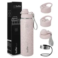 BUFFER FLASK - Termo Botella Agua Termica Inoxidable Buffer+Tapas - Rosa