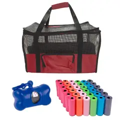 HALLY PET - Maletin Cargador Cabina + Dispensador + 20 Rollos Vinotinto