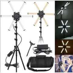 GENERICO - Aro De Luz Led 65cm Estrella 6 Tubos Iluminación Fotografia