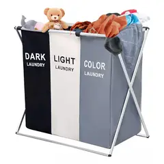 CLEAR - Cesta Para La Ropa Sucia Moderno 3 Espacios