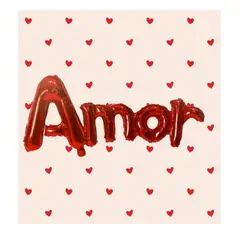 GENERICO - Globo De Letras Metálizado Rojo “amor”