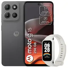 MOTOROLA - Celular Moto G15 256GB /4GB Gris + Mi Band 9 Active Wht