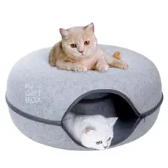 GENERICO - Nido Cama Tipo Tunel en Forma de Dona para Gato