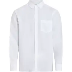 CALVIN KLEIN - Camisa blanca de lino y algodón