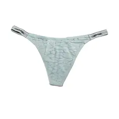 CALVIN KLEIN - Tanga azul de encaje - modern logo with lace