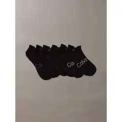 CALVIN KLEIN - Pack negro de 6 medias con logotipo