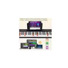 GENERICO - Piano 88 Teclas Semi Pesadas Iluminadas + Pedal Y Atri