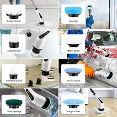 GENERICO - Cepillo de limpieza eléctrico giratorio 9 en 1